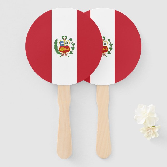Peru flag hand fan (Front and Back)