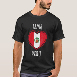 Peru Flag Heart Lima City T-Shirt
