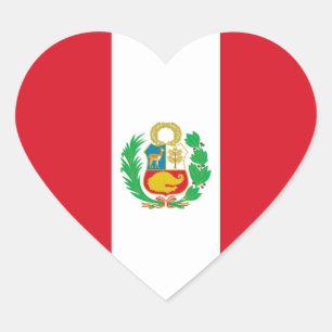 Peru Flag Heart Sticker