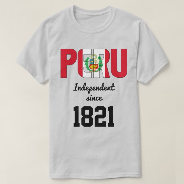 Peru Flag Independence Celebration T-Shirt (Design Front)