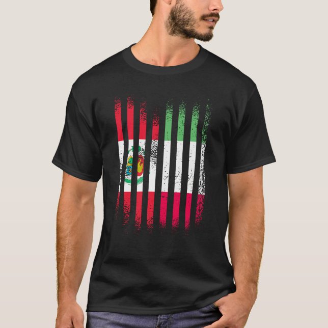 Peru Flag Italy Grown Country Flags Stripes T-Shirt (Front)