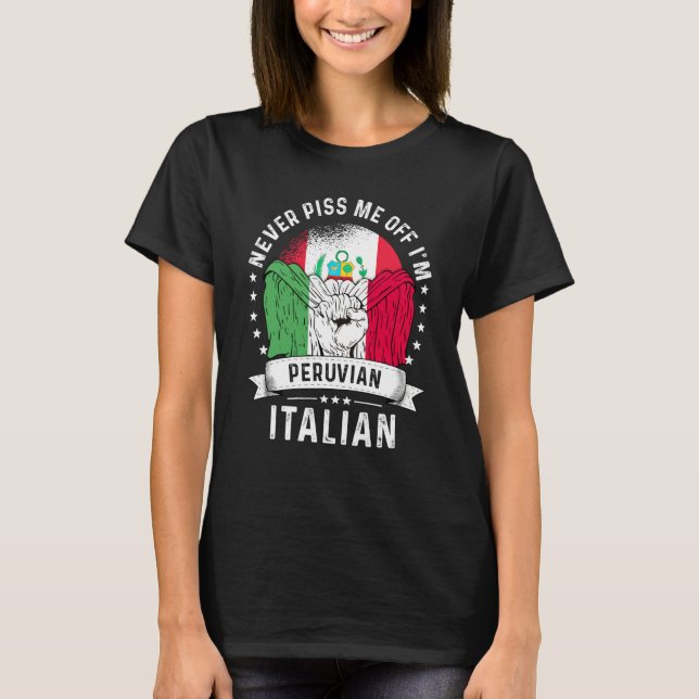 Peru Flag Italy Grown Humor Citizen Pride T-Shirt (Front)