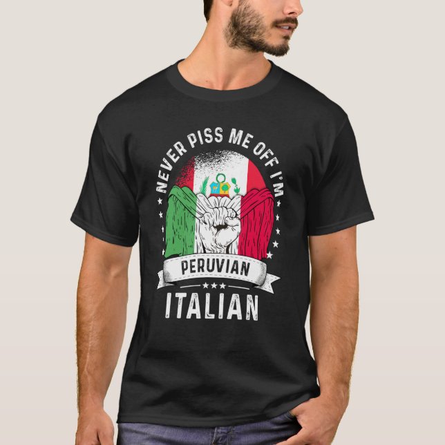 Peru Flag Italy Grown Humor Citizen Pride T-Shirt (Front)