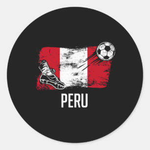 Peru Flag Jersey Peruvian Soccer Team Peruvian Classic Round Sticker