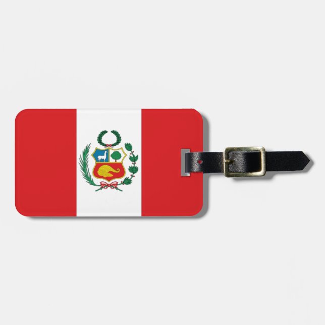 Peru Flag Luggage Tag (Front Horizontal)