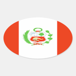 Peru Flag Oval Sticker