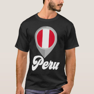 PERU Flag PIN I Love PERU Travel T-Shirt
