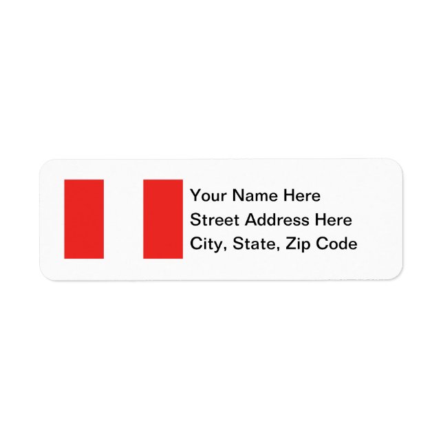 Peru Flag Return Address Label (Front)
