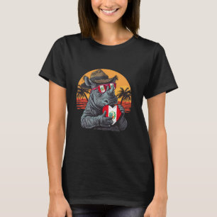 Peru Flag Rhino Heart Sunset Peruvian Roots Peruvi T-Shirt
