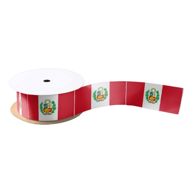 Peru Flag Satin Ribbon (Spool)