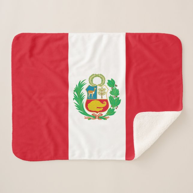 Peru Flag Sherpa Blanket (Front (Horizontal))