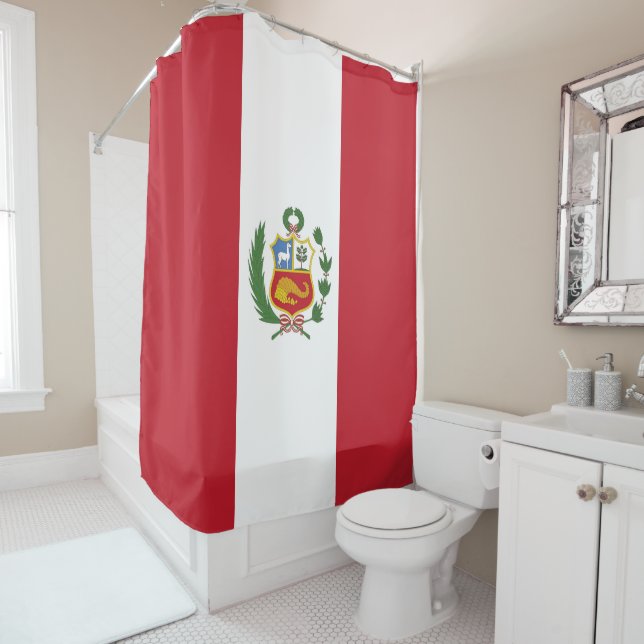 Peru flag shower curtain (In Situ)