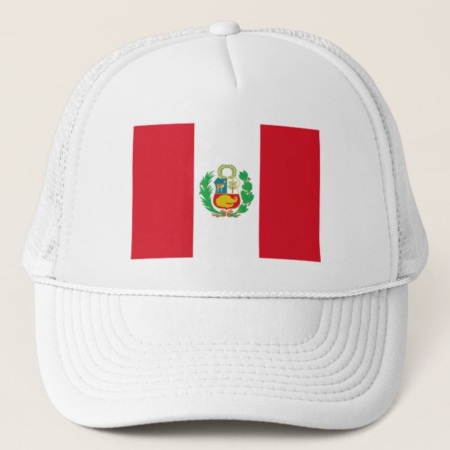 Peru Flag Trucker Hat (Front)