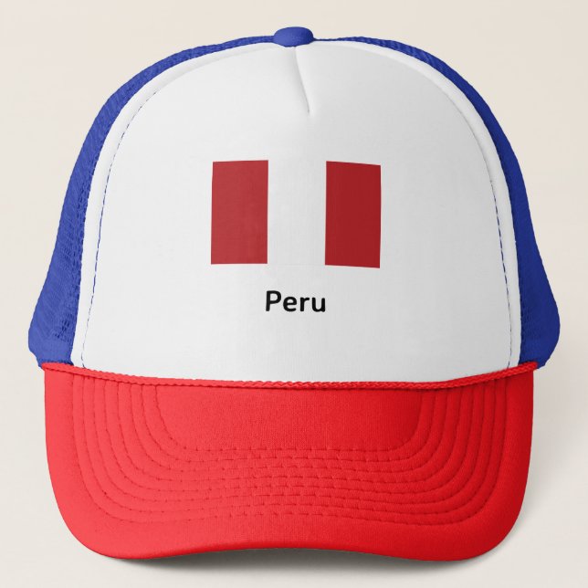 Peru Flag Trucker Hat (Front)