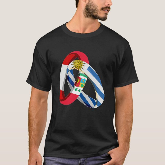 Peru Flag Uruguay Grown Ring Marriage Wedding T-Shirt (Front)