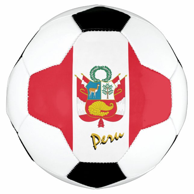 Peru Football & Peruvian Flag / Sports Soccer Ball (Front)