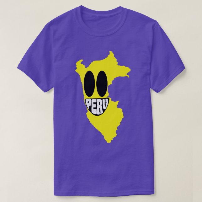 Peru Grinning Peru Happy Smirking Face T-Shirt (Design Front)