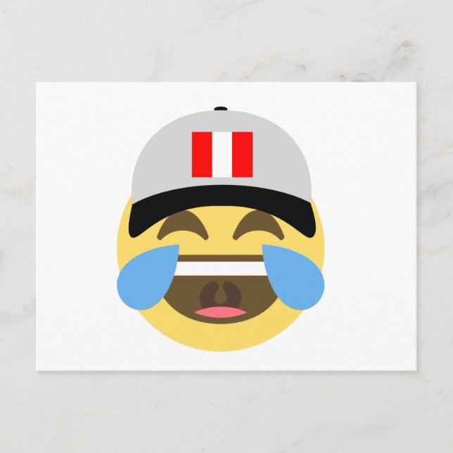 Peru Hat Laughing Emoji Postcard (Front)