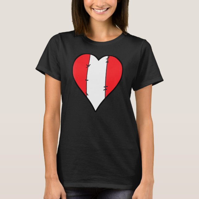 Peru Heart Peruvian Flag T-Shirt (Front)