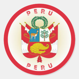 Peru Heritage Emblem Classic Round Sticker