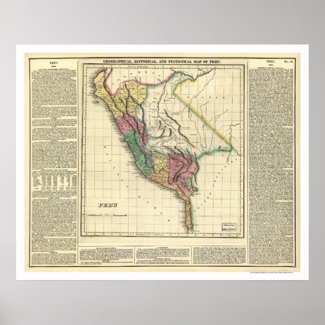Peru History Map - 1822 Poster (Front)