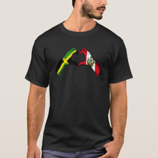 Peru Jamaica Flag Peruvian Jamaican Heart T-Shirt