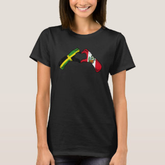 Peru Jamaica Flag Peruvian Jamaican Heart T-Shirt