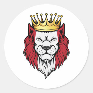Peru  Lion King Flag Classic Round Sticker