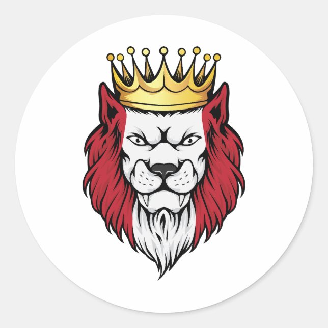 Peru  Lion King Flag Classic Round Sticker (Front)
