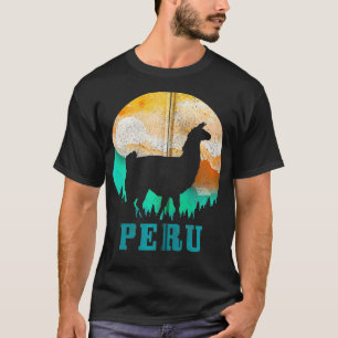 Peru Llama Alpaca Peruvian Roots Pride Vintage Per T-Shirt