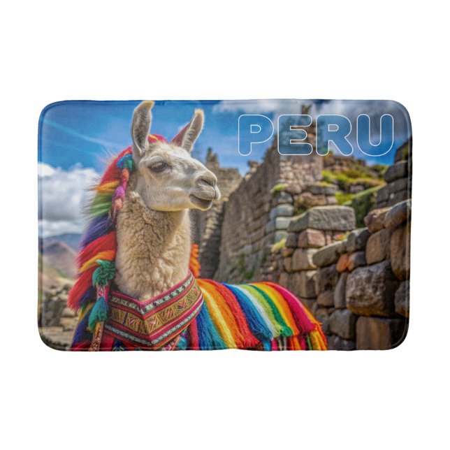 Peru Llama Bath Mat (Front)