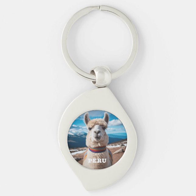 Peru Llama Key Ring (Front)
