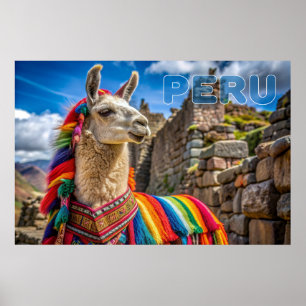 Peru Llama Poster