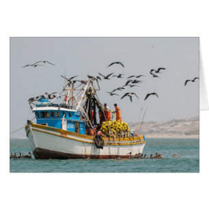 Peru, Los Organos. Fishing Boat In Los Organos