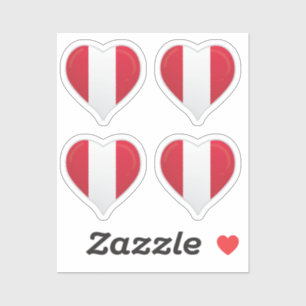 Peru love flag pride heart sticker