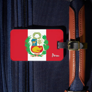 Peru Luggage Tags, patriotic Peruvian Flag Tag