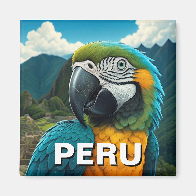 Peru Macaw Magnet (Front)