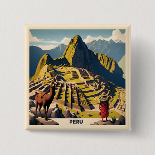 Peru Machu Picchu 15 Cm Square Badge