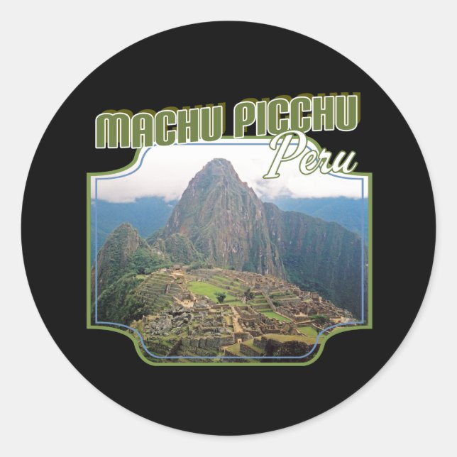 Peru Machu Picchu Ruins - Huayna Picchu Classic Round Sticker (Front)