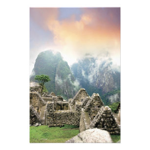 Peru, Machu Picchu, the ancient lost city of 3 Photo Print