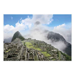Peru, Machu Picchu, the ancient lost city of 3 Photo Print
