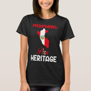 Peru Map Peru Flag Hispanic Heritage Latin Month T-Shirt