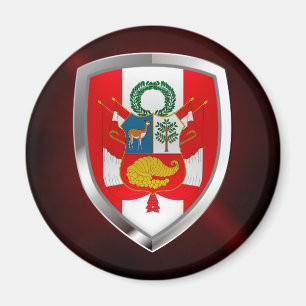 Peru Metallic Emblem Magnet