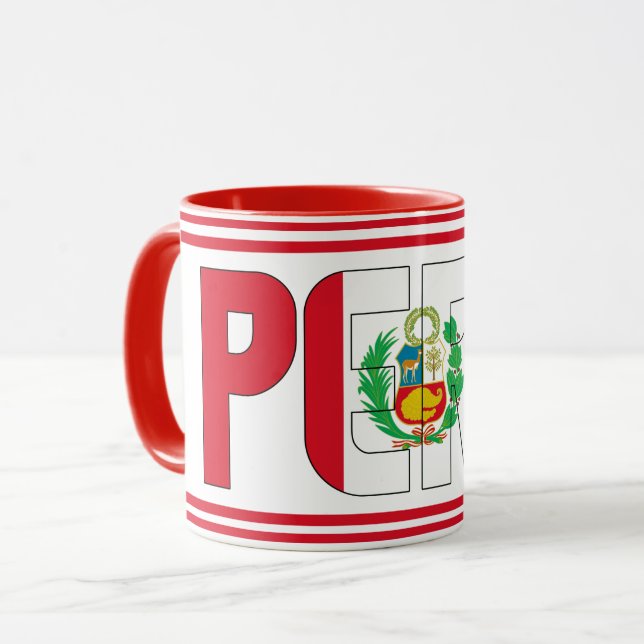 Peru National Flag Patriotic Coffee Mug (Front Left)