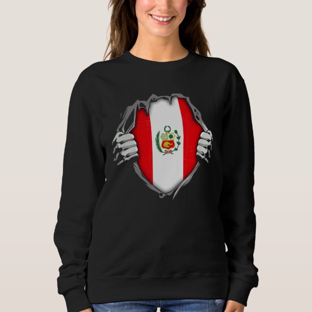 Peru Patriotic Peruvian National Flag Sweatshirt (Front)