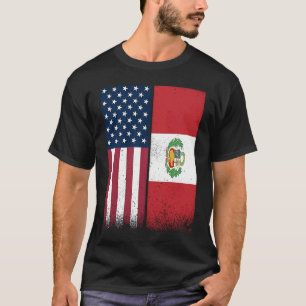 Peru  Peruvian American Flags Proud USA Peru T-Shirt