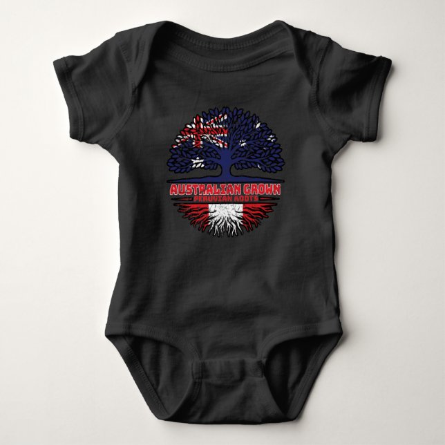 Peru Peruvian Australian Australia Tree Roots Flag Baby Bodysuit (Front)