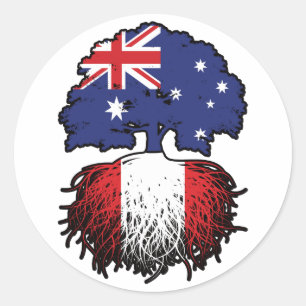Peru Peruvian Australian Australia Tree Roots Flag Classic Round Sticker