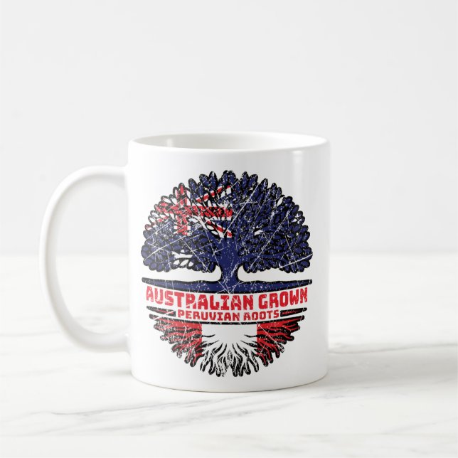 Peru Peruvian Australian Australia Tree Roots Flag Coffee Mug (Left)