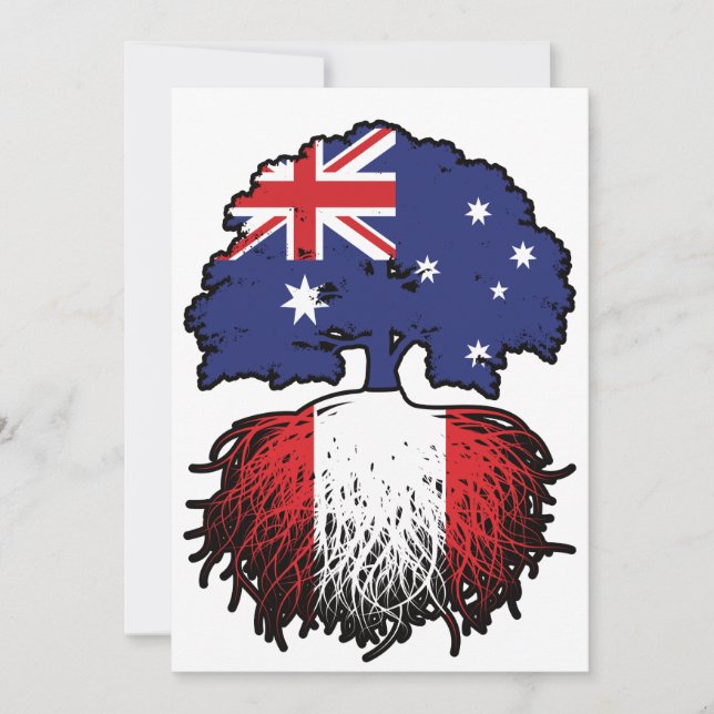 Peru Peruvian Australian Australia Tree Roots Flag Invitation (Front)